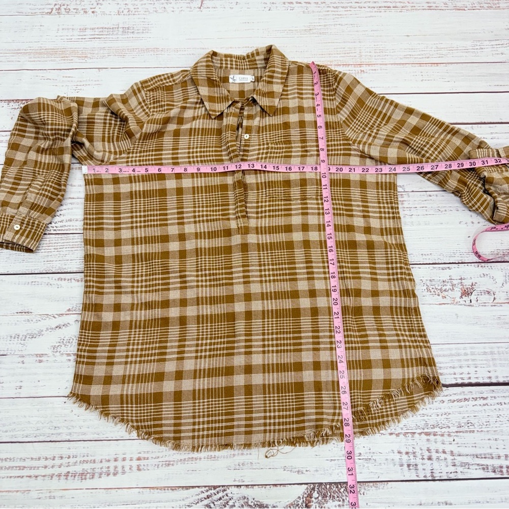 Carve Designs Sawyer Women’s XL Twill Coco Plaid Raw Hem Flannel Shirt - Picture 10 of 13